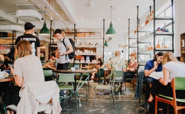 people sitting in a coffee shop